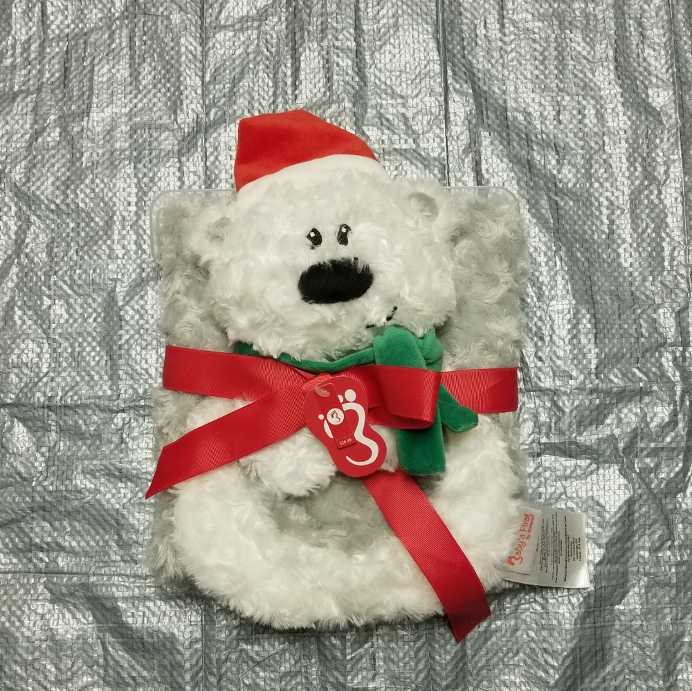 🎅👗Baby's First by Nemcor holiday rattle/receiving blanket